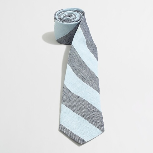J. Crew Other - J. CREW Linen Cotton Diagonal Stripe Narrow Tie T5
